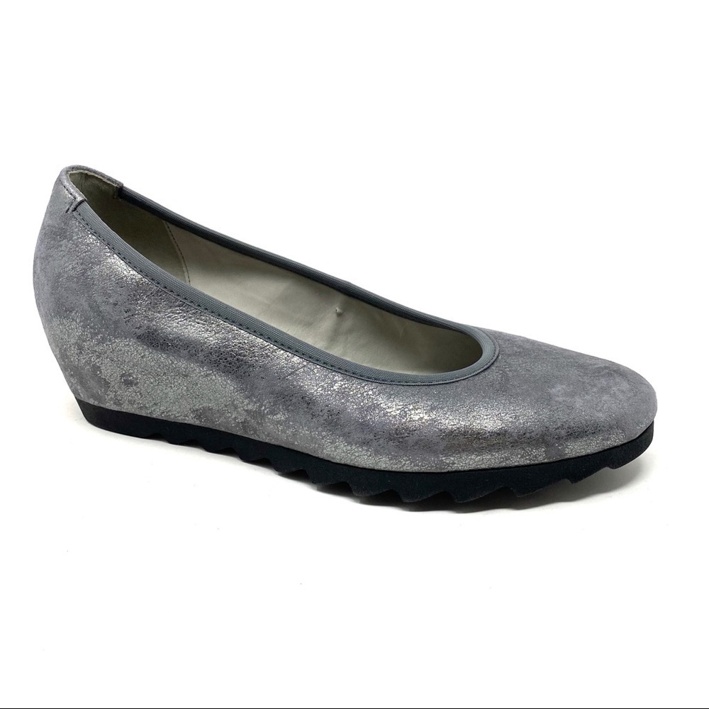 Gabor Naomi silver metallic suede wedge 95.320.69